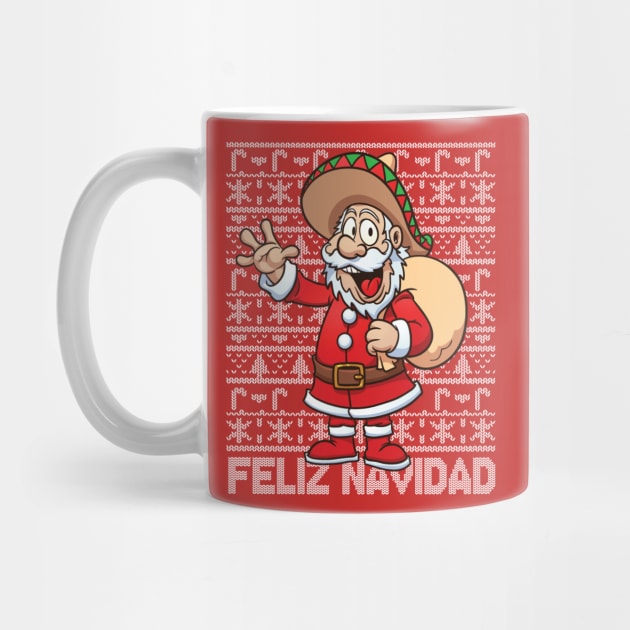 Feliz Navidad Satna Ugly Christmas Sweater by E